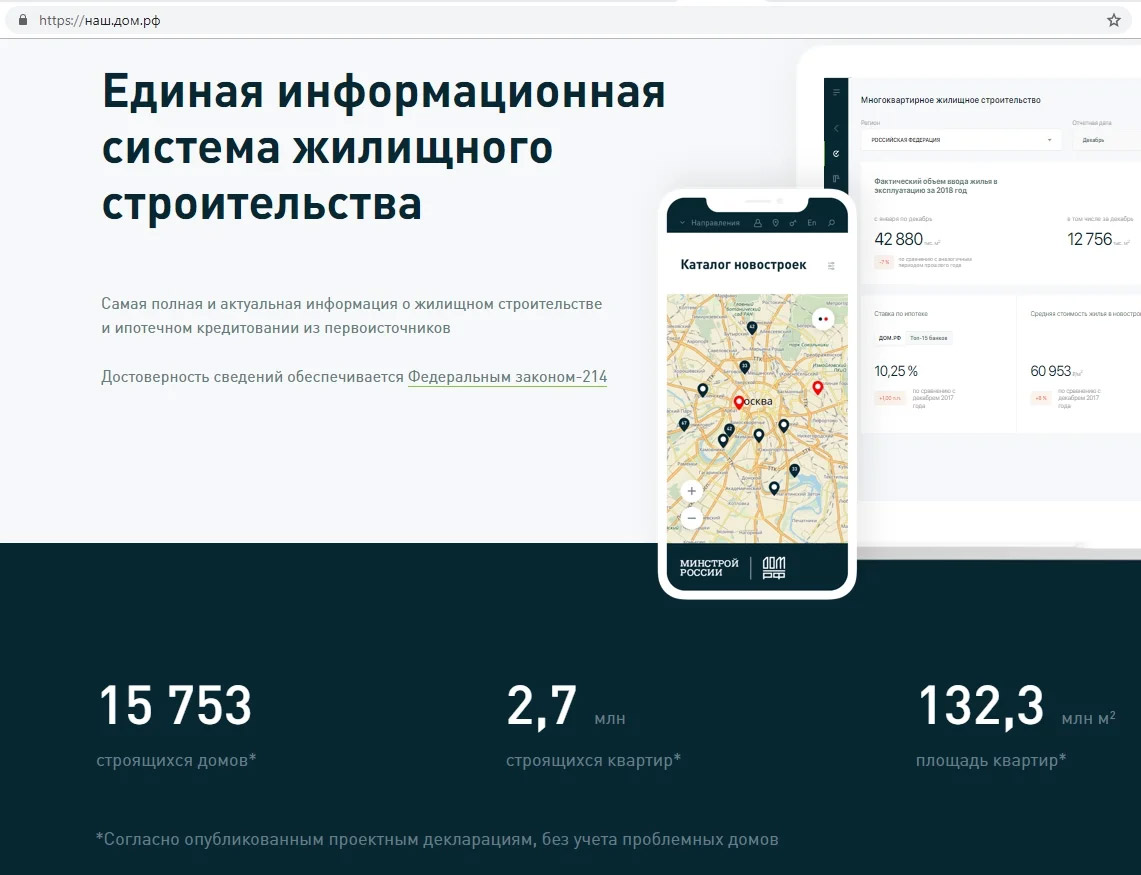 Дом рф карта новостроек