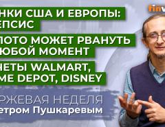 Рынки США и Европы. Золото может рвануть вверх. Отчеты Walmart, Home Depot, Disney / Петр Пушкарев